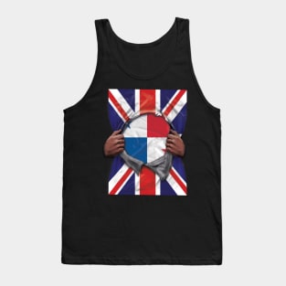 Panama Flag Great Britain Flag Ripped - Gift for Panamanian From Panama Tank Top